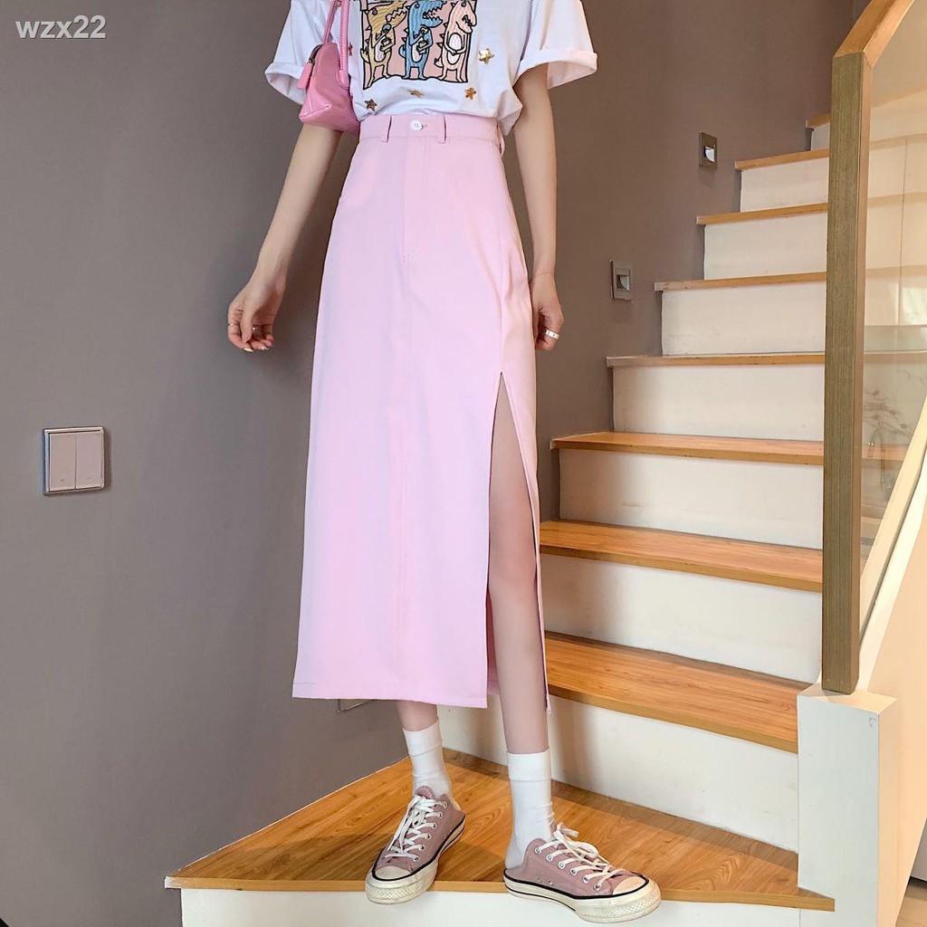 Mùa hè năm 2021 phong cách mới Hàn Quốc lưng cao mỏng, tất cả các màu kết hợp đồng váy liền thân nữ chữ A dài giữa