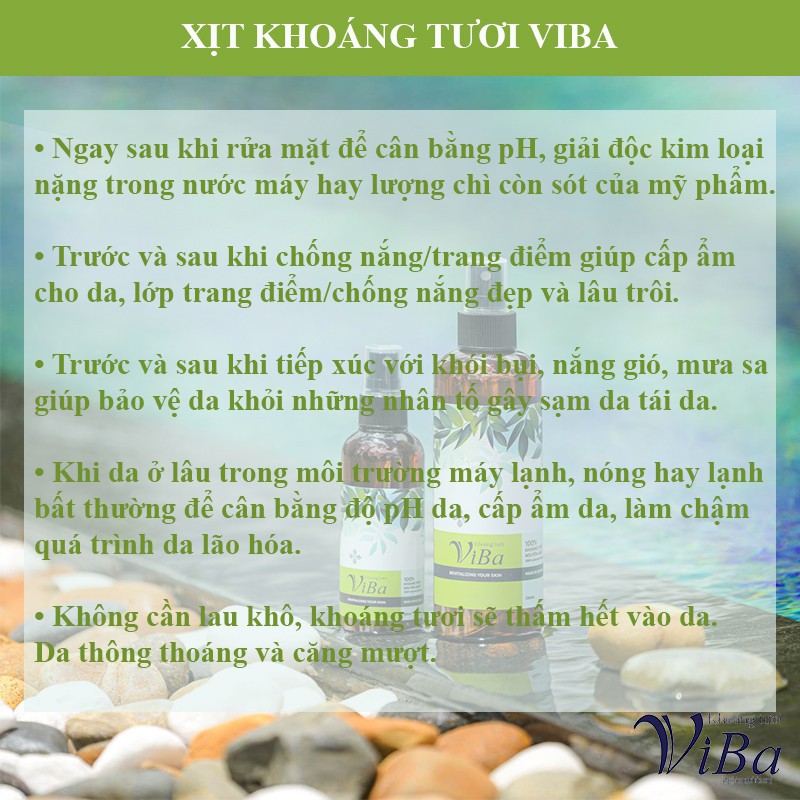 [Hàng chính hãng] Xịt khoáng tươi ViBa cấp ẩm cân bằng PH se nhỏ lỗ chân lông | BigBuy360 - bigbuy360.vn