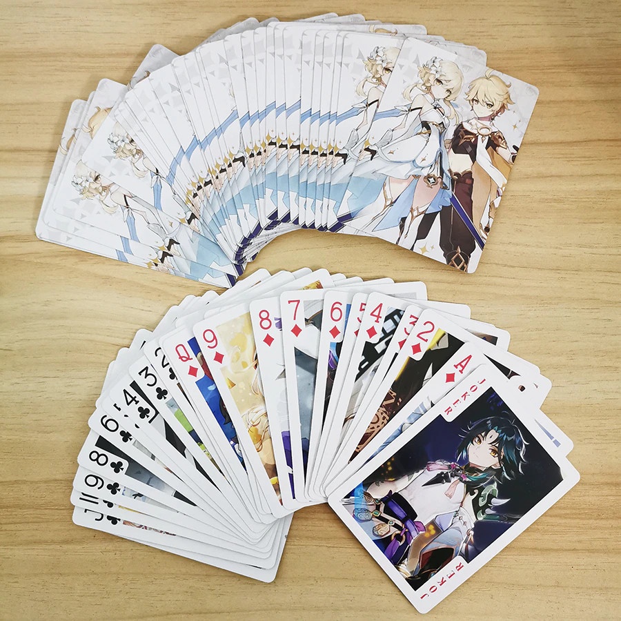 Bộ bài tây poker GENSHIN IMPACT tú lơ khơ anime chibi 54 ảnh khác nhau dễ thương xinh xắn
