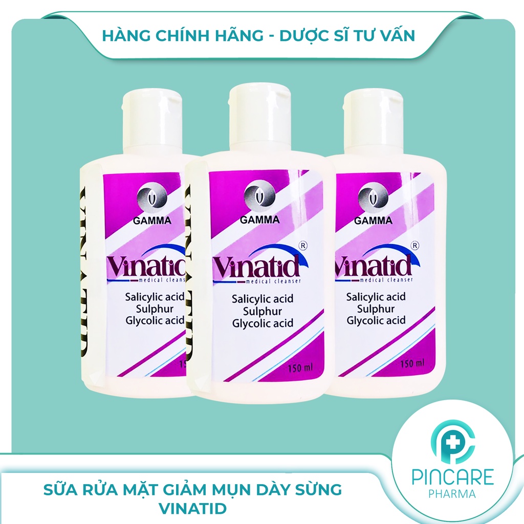 Sữa rửa mặt &amp; Tắm gội Vinatid Gamma 150ml cho da mụn - Hàng chính hãng - Nhà thuốc PinCare