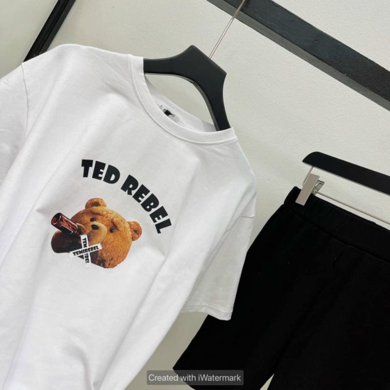 Set Quần Legging + Áo Phông Hình Gấu TED REBEL,Áo Form Thụng Tay Lỡ, Quần Legging Co Giãn 4 Chiều Mịn Đẹp( Kèm Ảnh Thật)