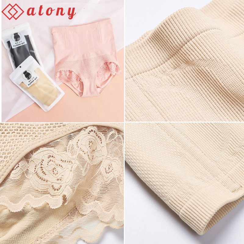 Quần Gen Bụng ATONY (Hàng Xuất Hàn) Có Thanh Thép Định Hình, Phối Ren Sexy Nâng Mông, Co Giãn Tốt, Freesize Dưới 70Kg | BigBuy360 - bigbuy360.vn