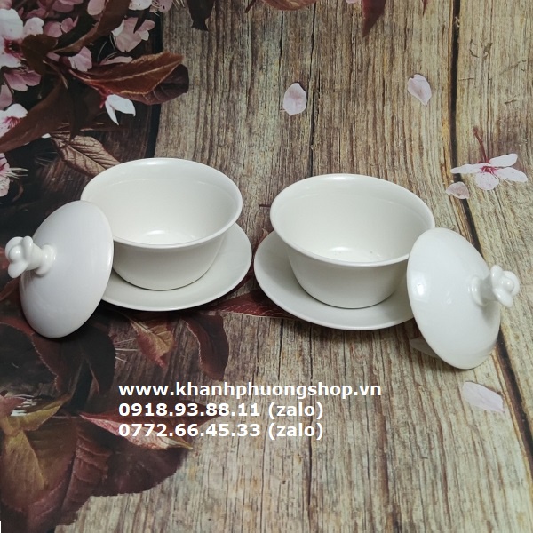 Bộ chén trà có nắp Tulip sứ Minh Long - bộ chén trà có nắp sứ minh long