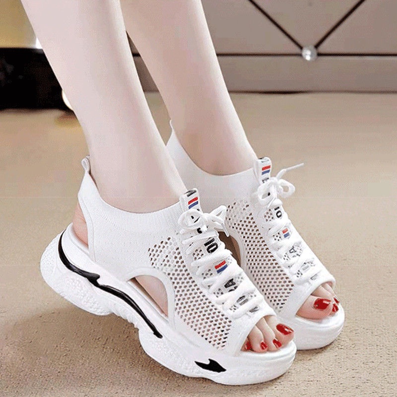 Giày sandal nữ Giày Sandal Thể Thao Mùa Hè Đế Dày Phối Lưới Thoáng Khí Phong Cách Mới