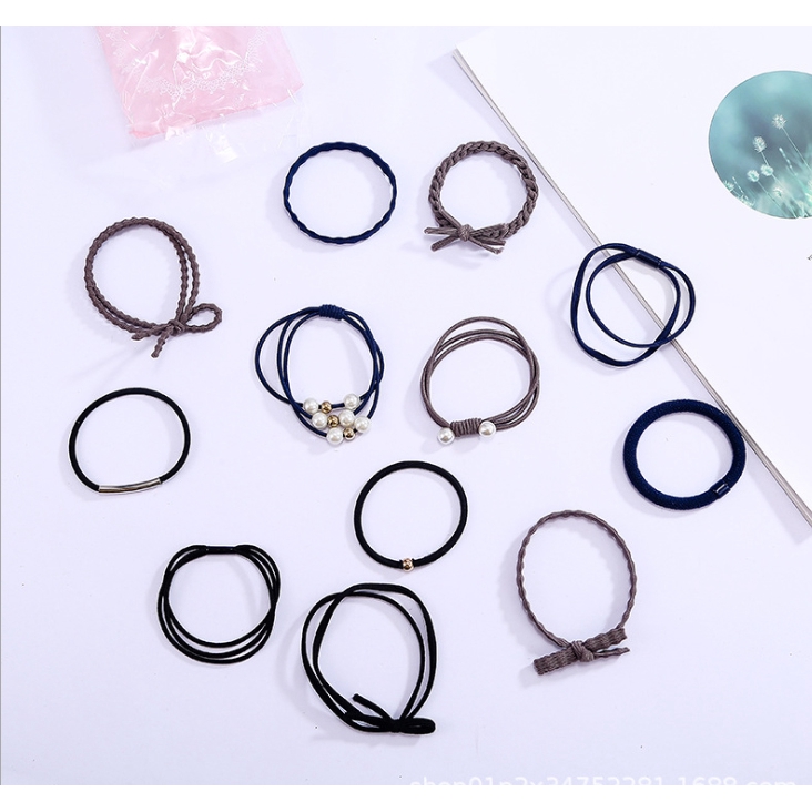 Sét 12 dây buộc tóc đẹp có chọn mầu (HD33 túi opp)