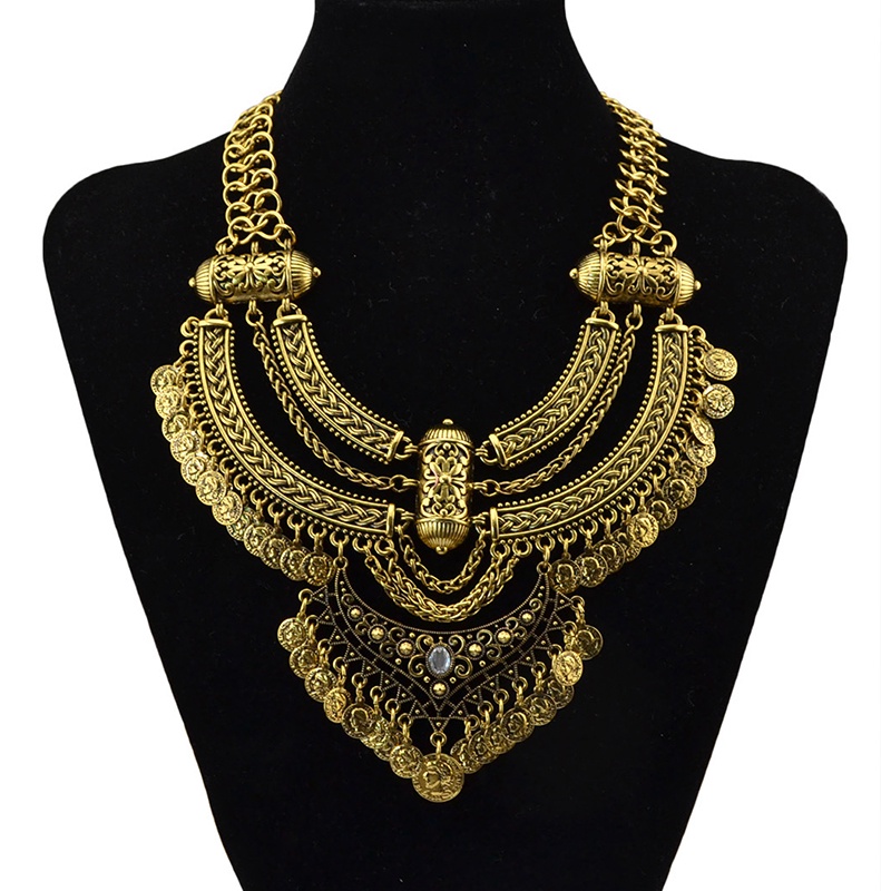 Kiềng cổ, vòng cổ phụ kiện đôn hoàng phong cách boho, Mông Cổ - Tây Tạng