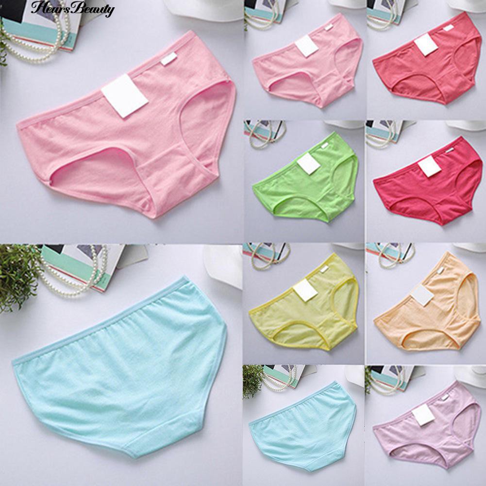Quần lót bằng vải cotton màu trơn thời trang cho nữ
