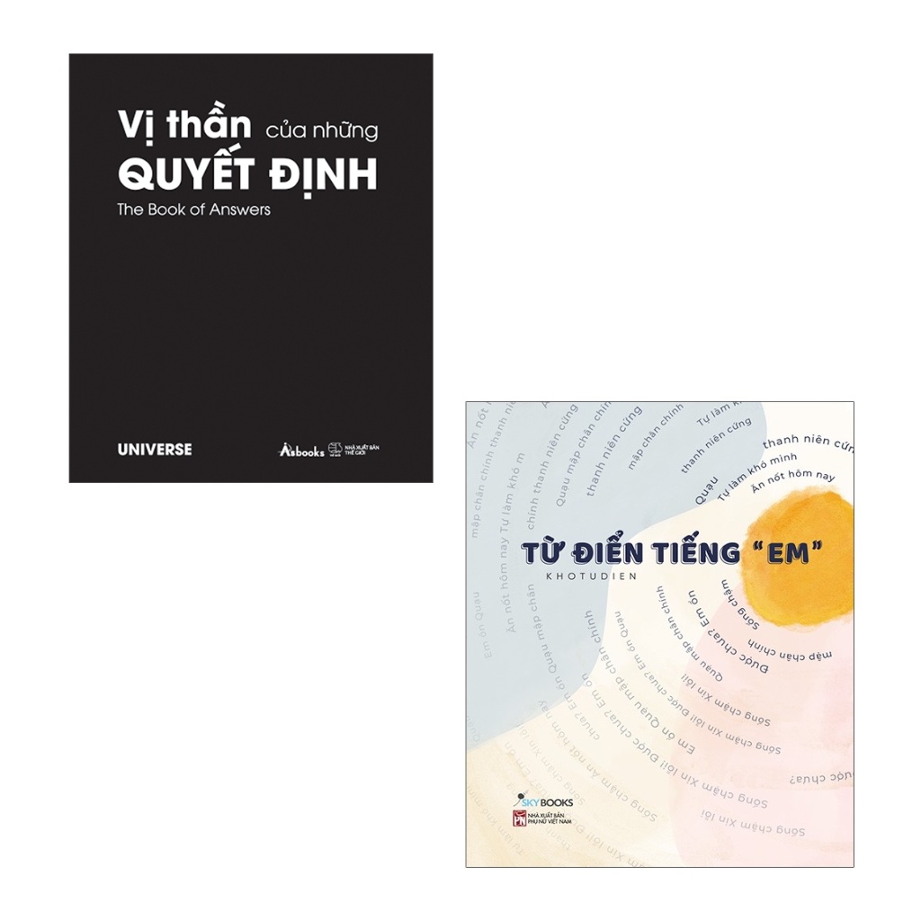 Sách Combo 2 cuốn : Từ điển tiếng em + Vị Thần Của Những Quyết Định The Book Of Answers Bìa Đen