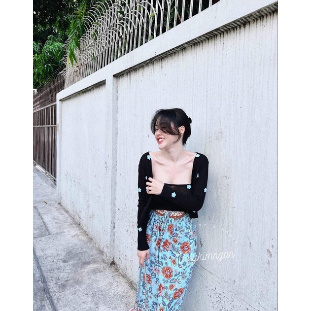 Sét áo 2 dây+áo cadigan len đính hoa hàng QC