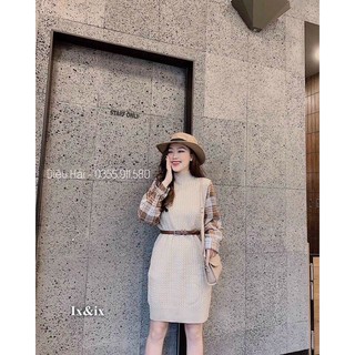 Váy len thừng kèm đai hàng QC