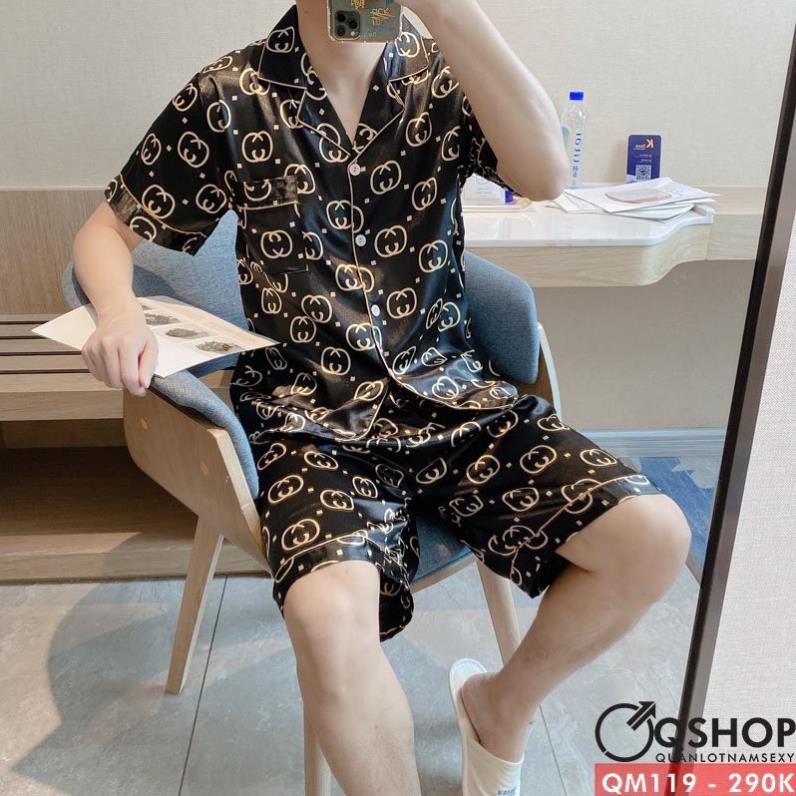 BỘ ĐỒ PIJAMA NGẮN NAM QM119 👑