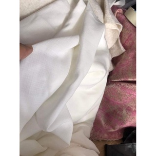 vải lụa dệt xô trắng