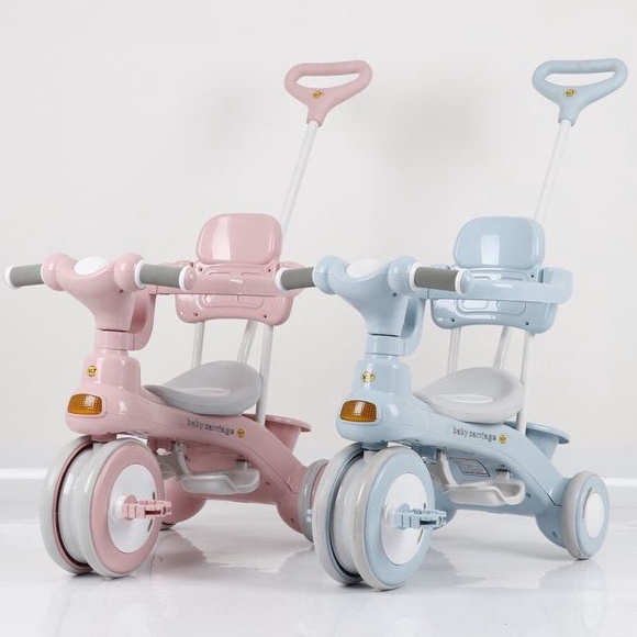 Xe Đạp 3 Bánh Có Cần Đẩy Có Thể Phát Nhạc Cho Bé