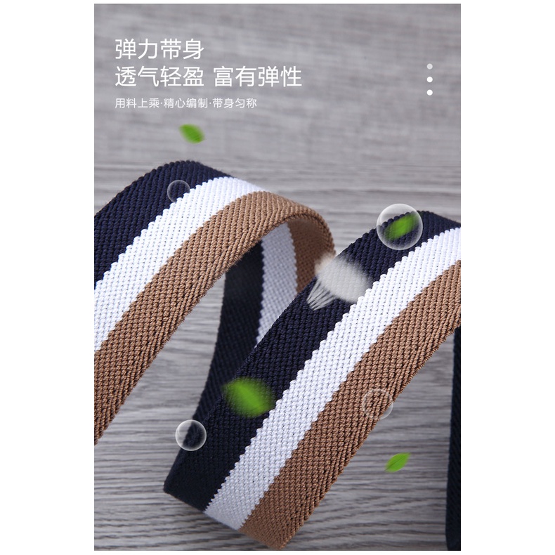 Thắt Lưng Vải canvas Bện Co Giãn Có Khóa Gài Thời Trang Hàn Quốc Trẻ Trung Cho Nam