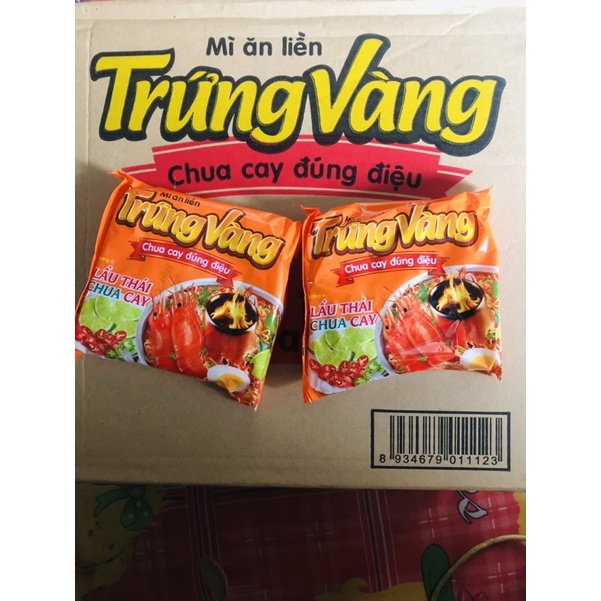 Thùng 30 gói mì Trứng Vàng lẩu thái chua cay
