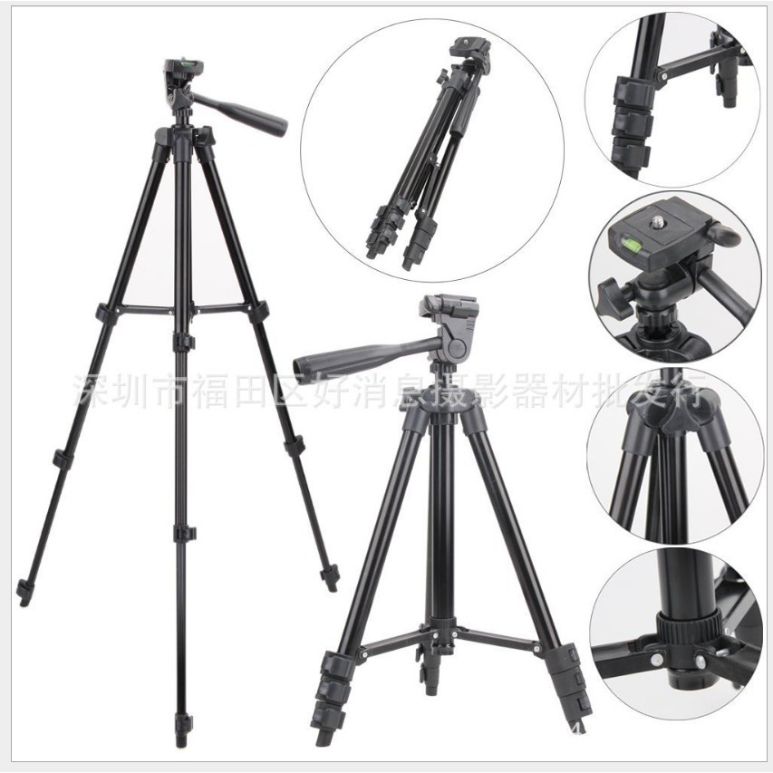 Tripod cho microless tặng kèm tripod chân nhện và kẹp điện thoại