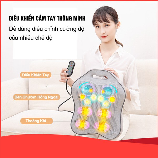 Máy Mát Xa Cổ Vai Gáy, Gối Massage Hồng Ngoại, Máy Massage Lưng Beame Bm-v56
