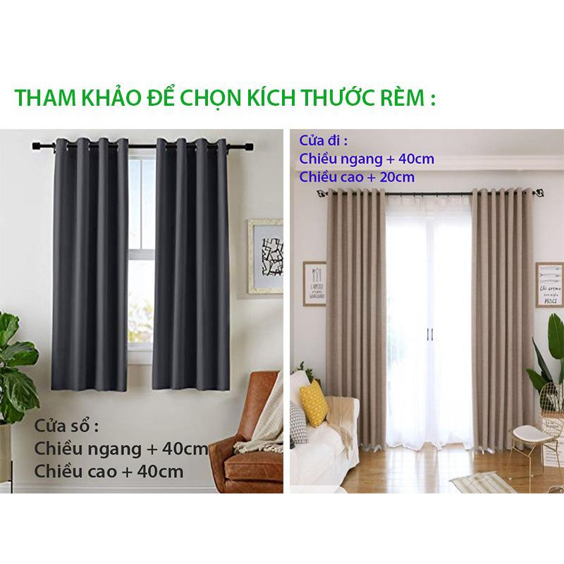 [RÈM CỬA GẤM 2 MẶT ] Rèm cửa sổ cửa chính đẹp- Sẳn khoen- cắt chiều cao miễn phí- Hình cá cát tường