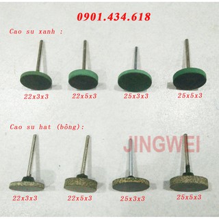 Đầu mài đánh bóng - Cao su xanh / cao su bông cán 3 hình T