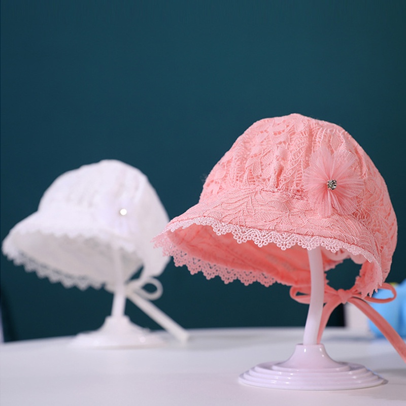 Mũ Ren Mềm Thoáng Khí Kiểu Công Chúa Cho Bé Gái