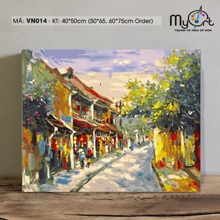 Tranh số hóa tự tô màu theo số Myart Tranh phong cảnh Việt Nam Phố cổ Hội An VN014