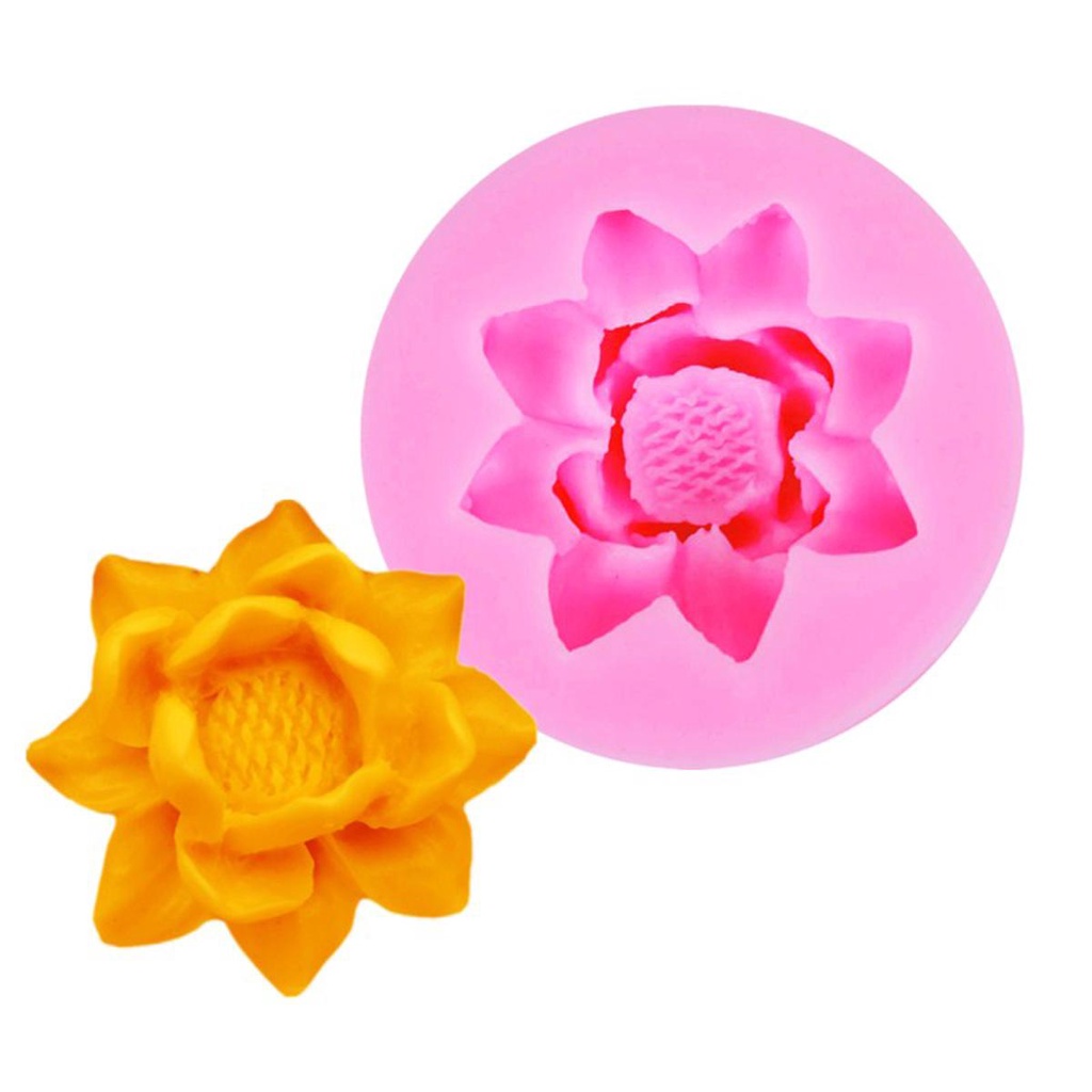 Khuôn Làm Bánh Chất Liệu Silicone Tự Làm Hình Hoa Sen Dễ Thương