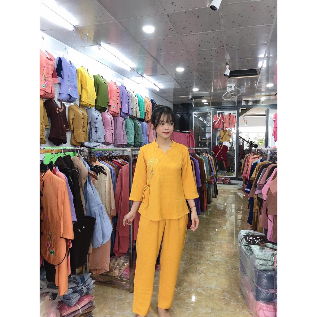 ĐỒ LAM ĐI CHÙA #Mã Freeship Xtra RP028# Cổ Ngôi Sao Vải Lụa Tằm Ướt