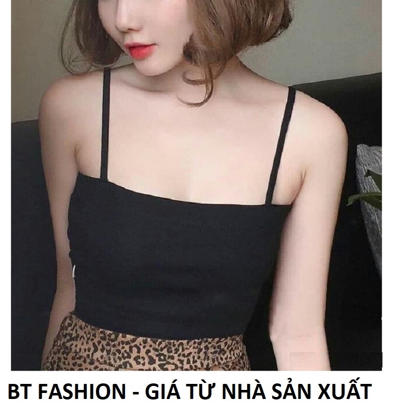 Quần Dài Thun Ống Loe/ Áo Thun Ôm Coton 2 Dây - BT Fashion