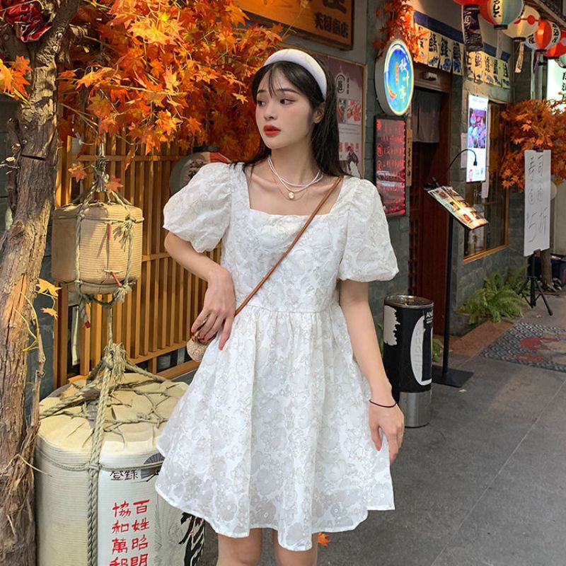 Đầm đôi babydoll tay bồng cổ vuông phong cách nhẹ nhàng♥️♥️♥️