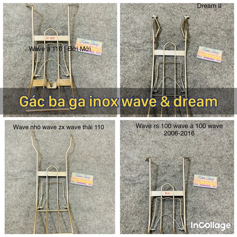 Gác Ba Ga Wave Nhỏ Wave Zx Wave 50/100/110 Dream Hàng inox