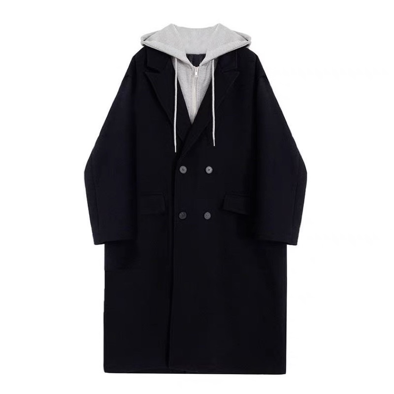 Áo khoác dạ lót bông phối cổ hoodie