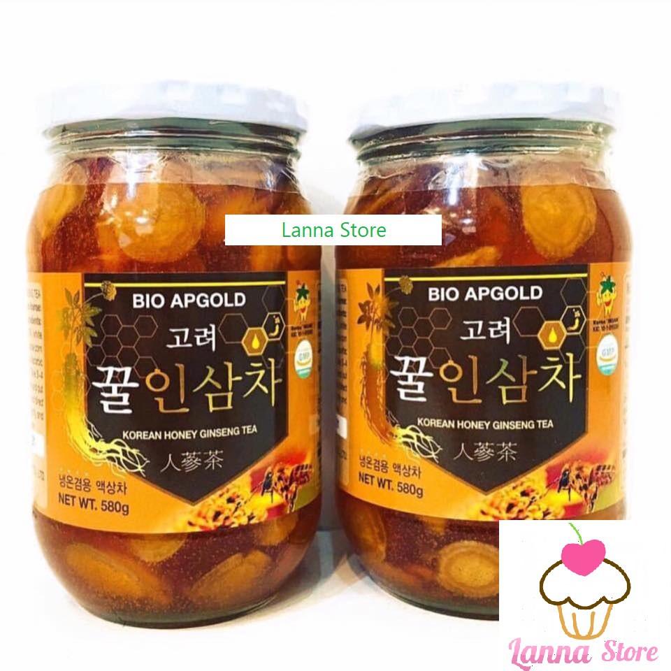 [ĐỦ 2 LOẠI] Mật ong sâm Bio Apgold / Sanyakchon hủ 580g - Hàn Quốc.