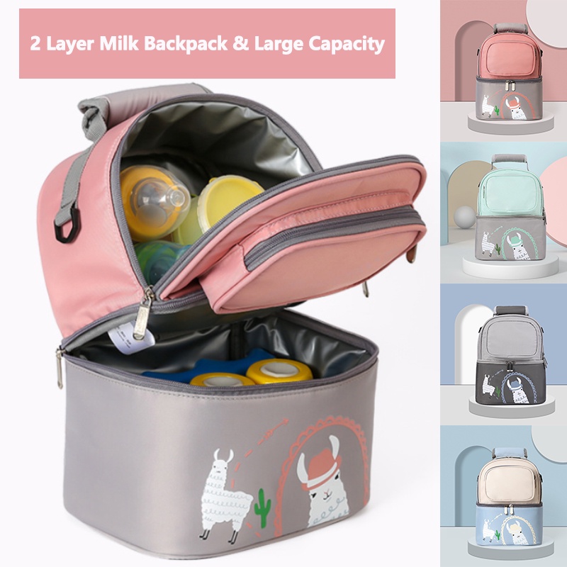 Ba Lô Đựng Sữa Mẹ Thiết Kế 2 Lớp Giữ Lạnh Tiện Dụng Cho Mẹ Bỉm Sữa