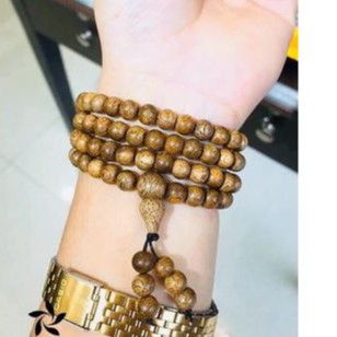 Vòng tay  Vòng Tay Trầm Hương Chuỗi Tràng Hạt 108 Trầm Tốc Lào Tự Nhiên