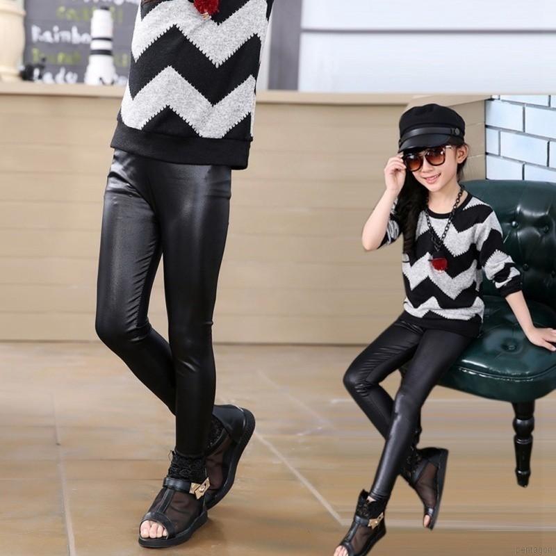 Quần Legging Da Pu Thời Trang Cho Bé Gái