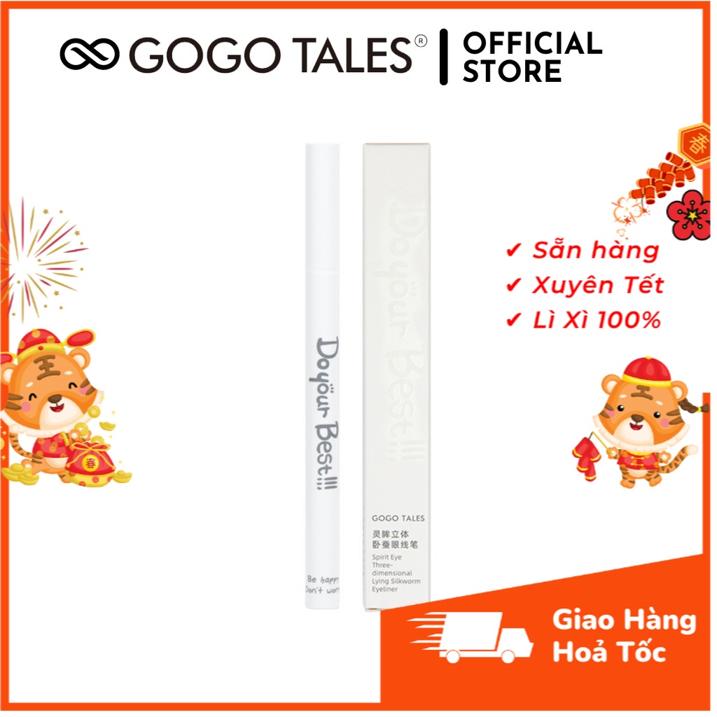 [ GoGo Tales 2022 ] Bút kẻ bọng mắt nét mảnh nhạt GOGO TALES Silkworm GT309 mắt to tròn tự nhiên, không thấm nước