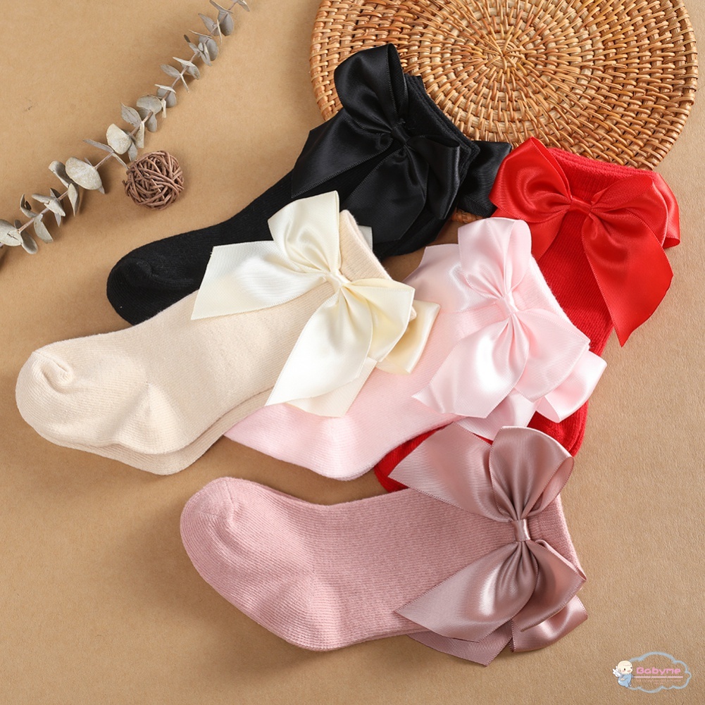 Tất Cotton Phối Ren Đính Nơ Dành Cho Bé Gái 0-3 Tuổi