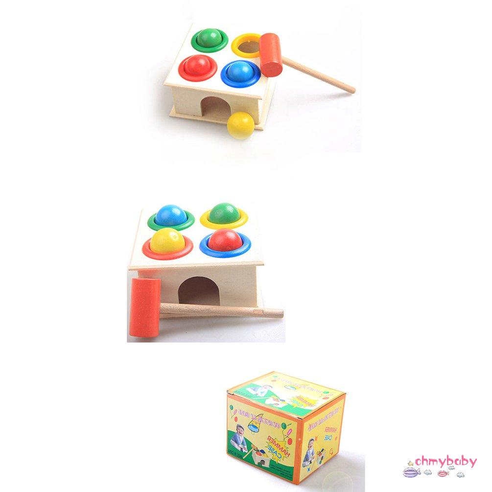 【OMB】 Baby Beat Toys Wooden Hammering Ball Wooden Hammer Box Educational Toy