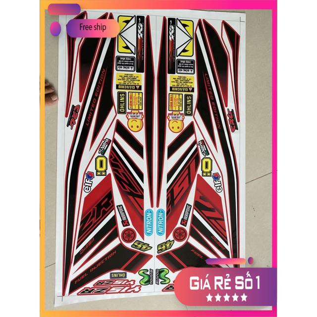 ( Quí khách vui lòng mang ra tiệm cho thợ dán ) xe Exciter 150 Y15ZR dán xe đỏ