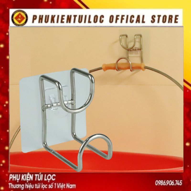MÓC TREO Thau, CHẬU Khung Sắt U1 - Móc Dính Tường Inox 304 Treo Đồ Dùng Nhà Bếp - Khô Ráo - Sạch Sẽ- Phukientuiloc.com