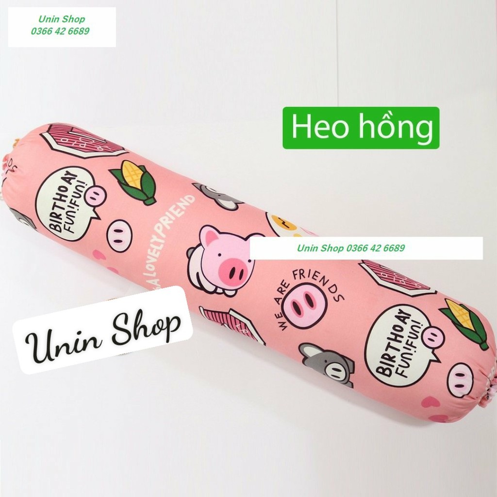 (Hot sale) Vỏ gối ôm poly cotton mẫu Khủng long xanh áo gối dài nhiều mẫu đẹp, bao gối ôm người lớn 30x100cm có dây dù r