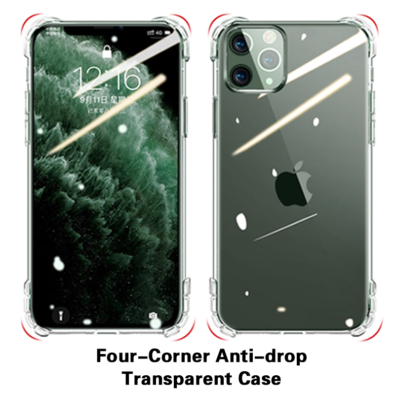 Casing iPhone SE 2020 11 Pro X XR XS Max 6s 6 7 8 Plus Shockproof Transparent Soft Silicone Phone Case