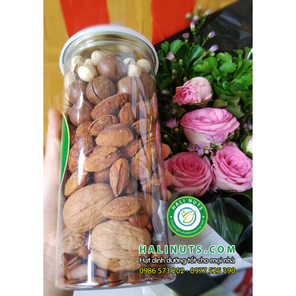 Mua 1 được 6 - Mixed Nuts 6 loại hạt còn vỏ 500g Macca, Óc Chó, Hạnh Nhân, Hạt Thông, Hạt Hồ Đào, Hat Dẻ Cười