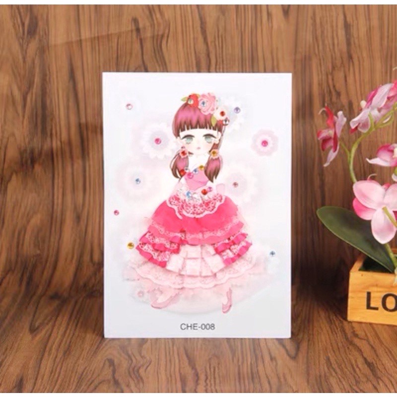 Tranh Dán Váy Công Chúa Kèm hạt Cườm Đính Váy Nhiều mẫu cho bé