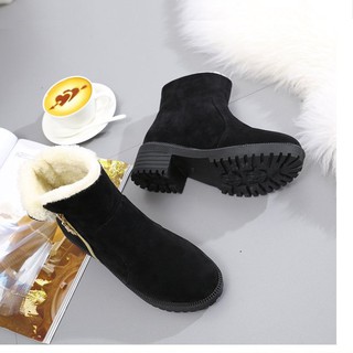 Boots lông khóa kéo