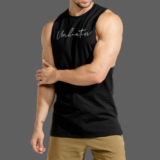 Unbeaten Tank Top Signature - Áo tank top tập gym, chất vải cotton co giãn 4 chiều, thấm hút, thoáng mát