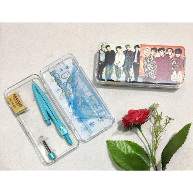 Bộ compa BiGBANG gồm compa eke đo độ thước kẻ tẩy ngòi chì