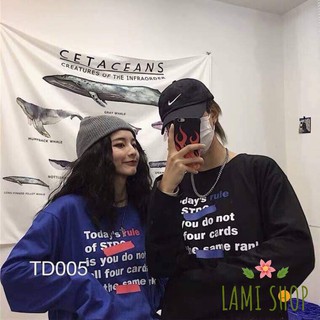 Áo thun tay dài unisex form rộng dành cho nam và nữ