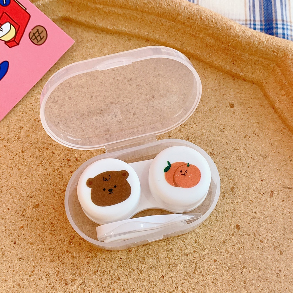 Hộp đựng lens Gấu Foody 7 hình cực dễ thương | Hộp dụng cụ đeo lens