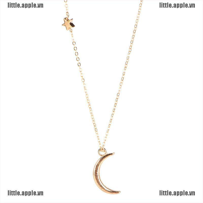 [Little] Moon Star Pendant Necklace Choker Necklace Gold Silver Long Chain Women Jewelry [VN]